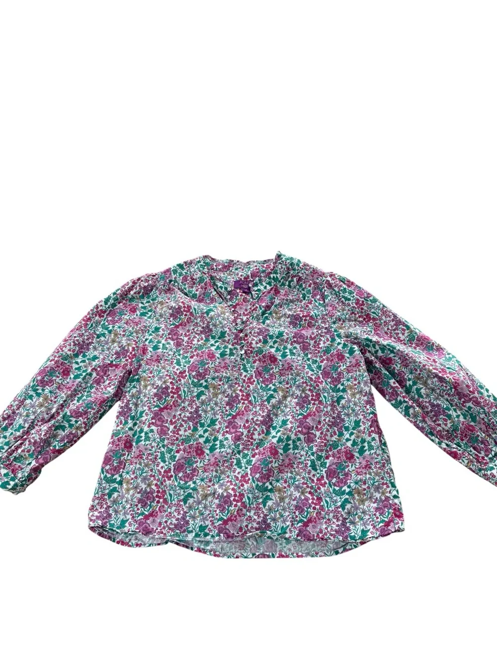 J.Crew X Liberty of London Fabric Edna Floral Puff Sleeve Popover Blouse